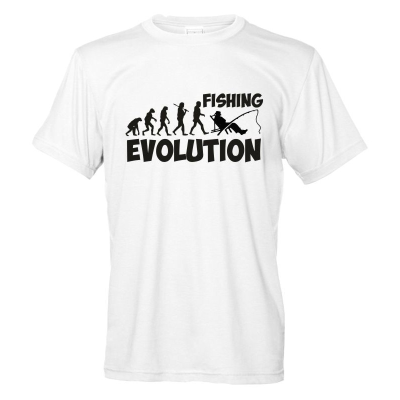 Fishing Evolution - Maglietta Evoluzione Pesca bianca