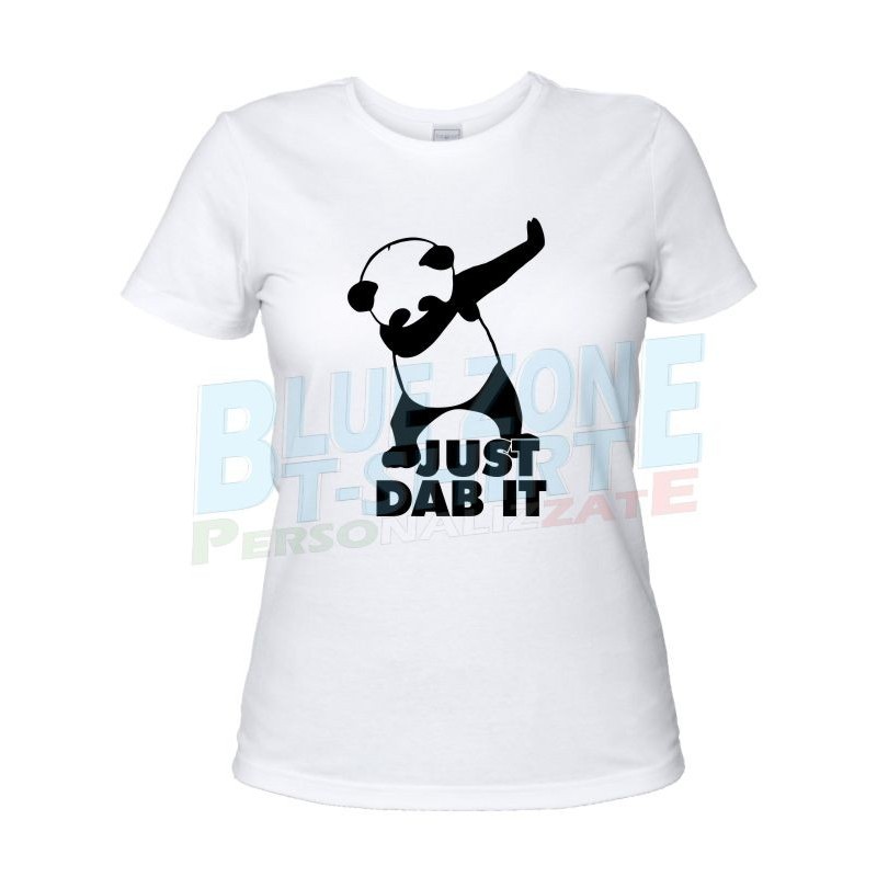 Just Dab It - Maglietta Donna Panda Dabbing bianca