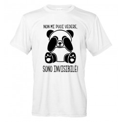 Sono Invisibile - Maglietta Panda Divertente