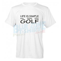 Life is Simple: Eat, sleep, play Golf - Maglietta Uomo Bianca Divertente