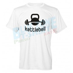 Kettlebell Maglietta Palestra Fitness bianca
