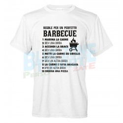 Regole per Barbecue Perfetto Maglietta Uomo BBQ Divertente bianca