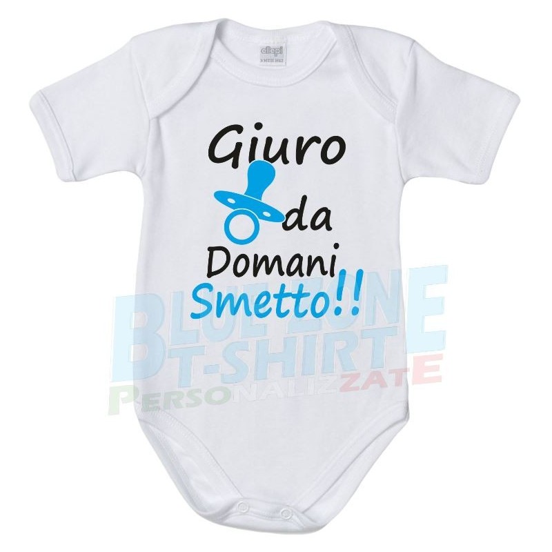 Body neonato Giuro da Domani Smetto con ciuccio neonato