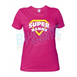 Super Mamma Maglietta supermamma t-shirt fucsia