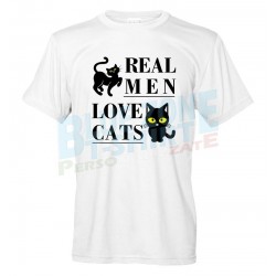 Real Men Love Cats - Maglietta Gatti bianca