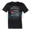 maglietta sul vino bevuto divertente t-shirt uomo nera