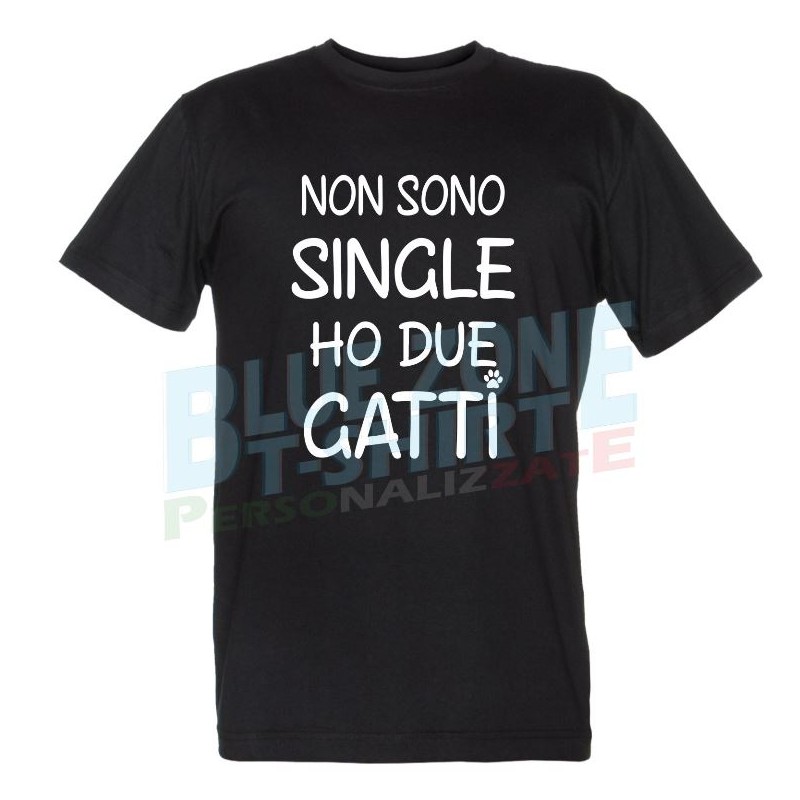 non sono single ho un gatto maglietta personalizzata nera
