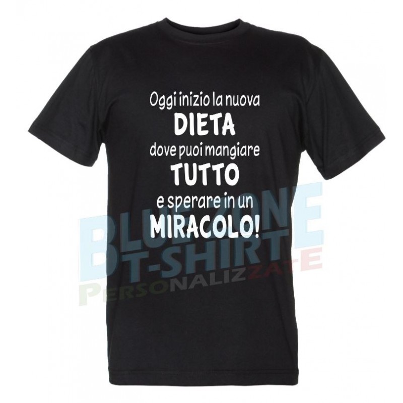 Maglietta Nuova Dieta Miracolosa Divertente nera