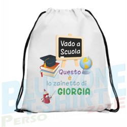 Sacca Asilo Vado a Scuola personalizzata bimba nome