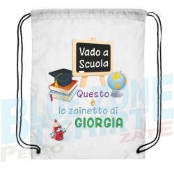 Sacca Asilo Vado a Scuola personalizzata bimba