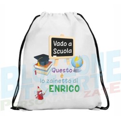 Sacca Asilo Vado a Scuola personalizzata bimbo nome
