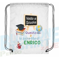 Sacca Asilo Vado a Scuola personalizzata bimbo