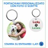 portachiavi rotondi personalizzati con foto e scritte stampa fronte retro