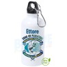 Borraccia in alluminio 500ml per pescatori con nome personalizzato e moschettone