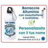 Borraccia pescatore con frase Nato per Pescare Costretto a Lavorare personalizzata