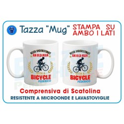 Tazza da regalo per appassionati di bicicletta con stampa su entrambi i lati
