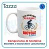 Tazza personalizzata Never Underestimate an Old Man with a Bicycle con nome