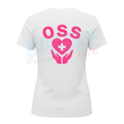 Maglietta Donna OSS Personalizzata con Nome bianca retro