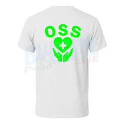 Maglietta Uomo OSS Personalizzata con Nome Operatore Socio Sanitario bianca retro