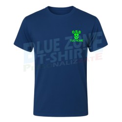 Maglietta Uomo OSS Personalizzata con Nome Operatore Socio Sanitario blu navy fronte