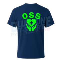 Maglietta Uomo OSS Personalizzata con Nome Operatore Socio Sanitario blu navy retro