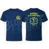 Maglietta Uomo Autista Soccorritore blu navy con stampa giallo neon personalizzata