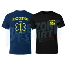 Maglietta Uomo Soccorritore con stampa giallo neon personalizzata