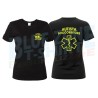 Maglietta Donna Autista Soccorritore nera giallo neon