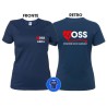 Maglietta Donna OSS personalizzata nome Operatore Socio Sanitario blu navy