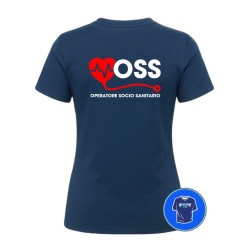 Maglietta Donna OSS personalizzata Operatore Socio Sanitario blu retro
