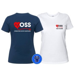 Maglietta Donna OSS personalizzata Operatore Socio Sanitario bianca - blu