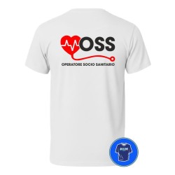 Maglietta OSS personalizzata Operatore Socio Sanitario bianca retro