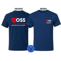 Maglietta OSS personalizzata Operatore Socio Sanitario Blu Navy