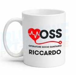 tazza oss personalizzata con il tuo nome operatore socio sanitario in ceramica