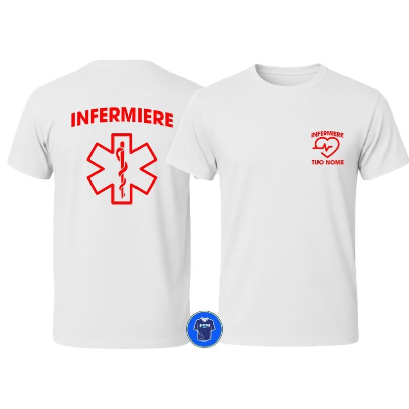Maglietta Infermiere personalizzata nome bianca