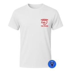 Maglietta Infermiere personalizzata nome bianca fronte