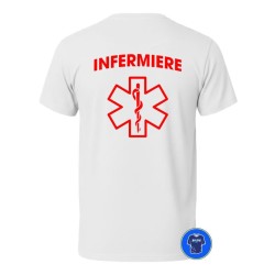 Maglietta Infermiere personalizzata nome bianca retro