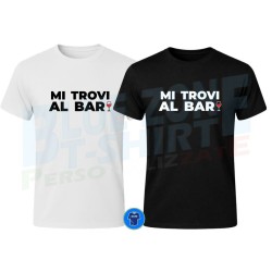 maglietta uomo mi trovi al bar t shirt divertente cotone