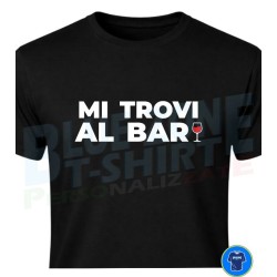 maglietta uomo mi trovi al bar dettaglio t shirt divertente cotone