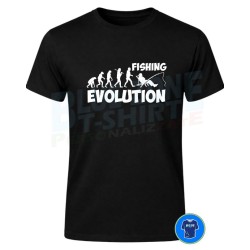 Fishing Evolution Maglietta Evoluzione Pescatore nera