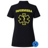 Polo infermiera personalizzata con nome nera retro