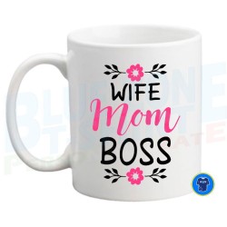 Tazza Wife Mom Boss regalo divertente per mamma multitasking