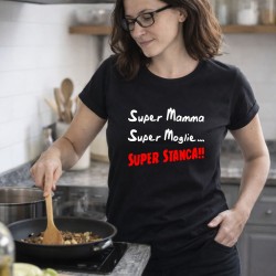 Super Mamma, Super Moglie, Super Stanca - Maglietta idea regalo divertente