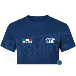 maglietta infermiere 118 blu navy dettaglio personalizzata uomo