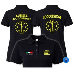 Polo Autista Soccorritore donna Personalizzata Nome