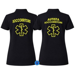 Polo Autista Soccorritore Personalizzata Nome retro