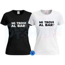t shirt donna mi trovi al bar grafica su maglietta cotone