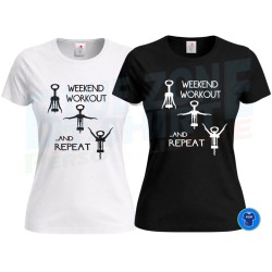 Maglietta Weekend Workout - Donna Divertente Vino