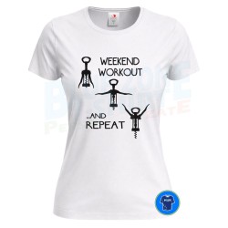 Maglietta Weekend Workout - Donna Divertente Vino bianca