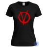 maglietta v per vendetta donna logo rosso